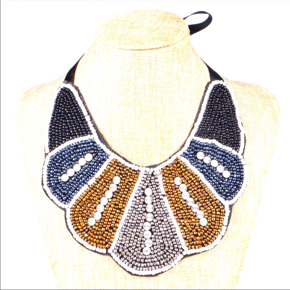 Handmade made beaded statement necklace